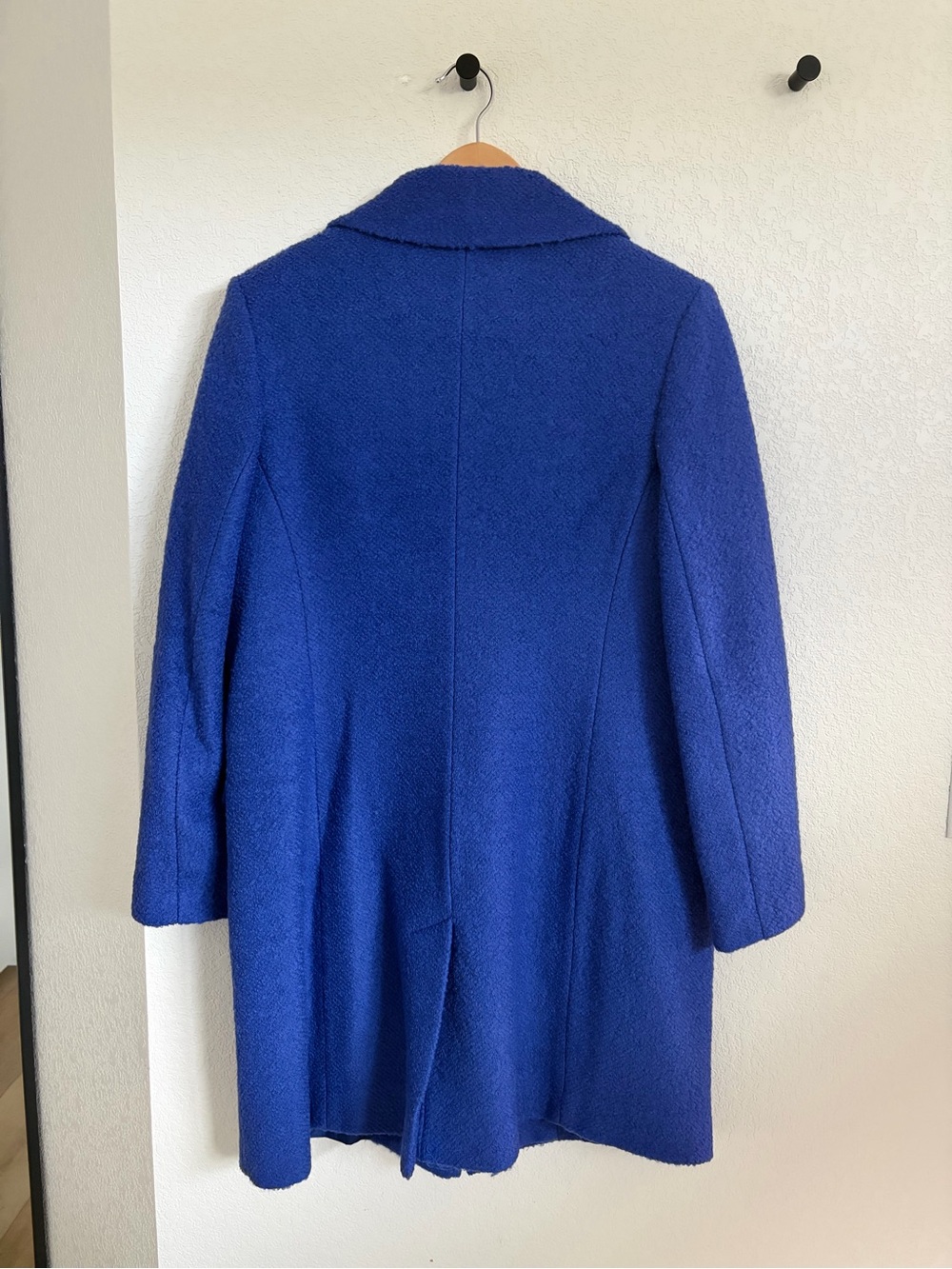 Sam Edelman Reefer Notch Collar Wool Blend Coat Blue - Picture 4 of 5